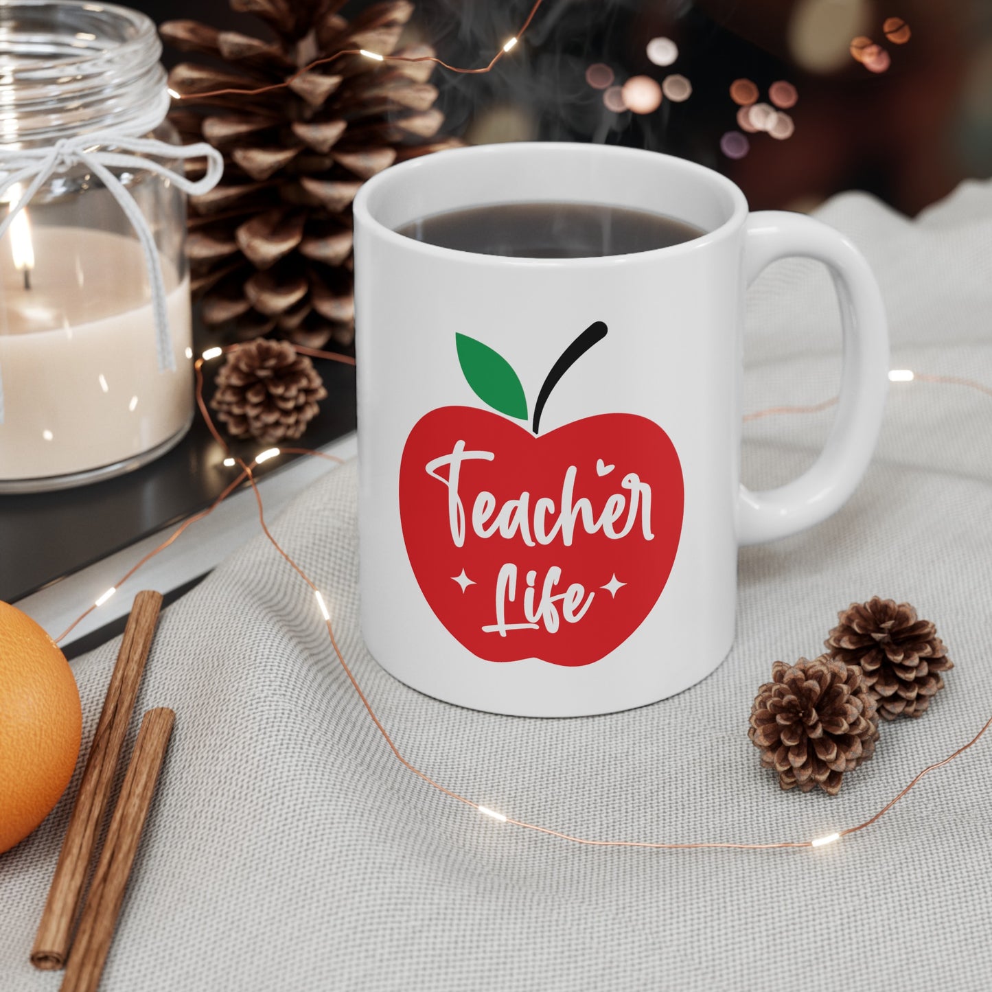 Teacher Life, Teacher Gifts Appreciation Week, Back To School, Ceramic Mug, (11oz, 15oz)