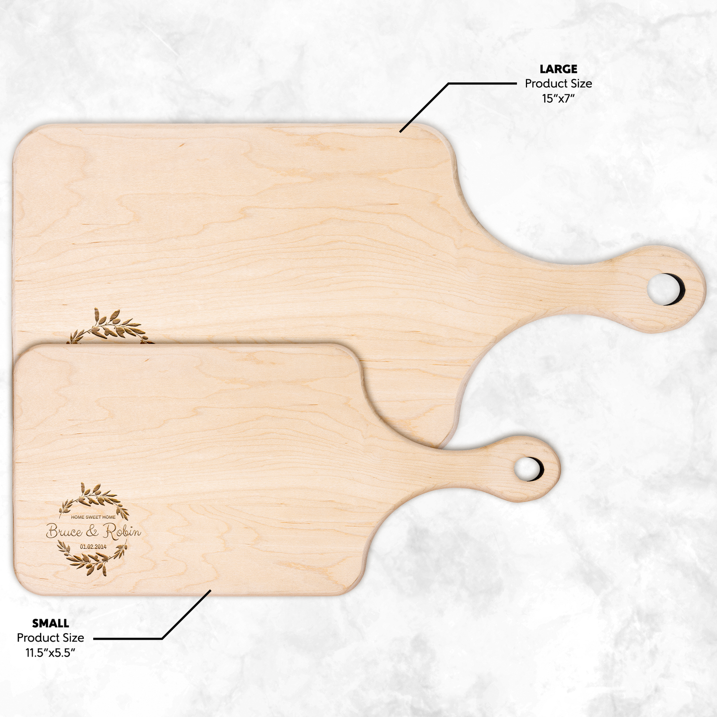 Couples Name  Hardwood Paddle Cutting Board