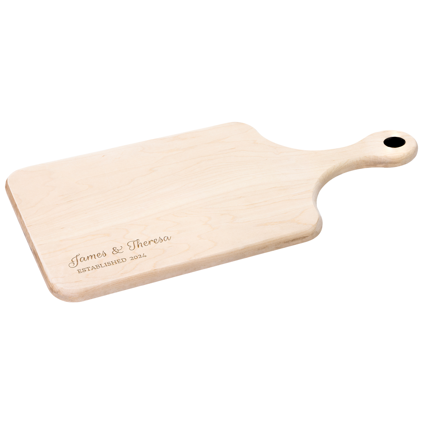 Husband & Wife Hardwood Paddle Cutting Board