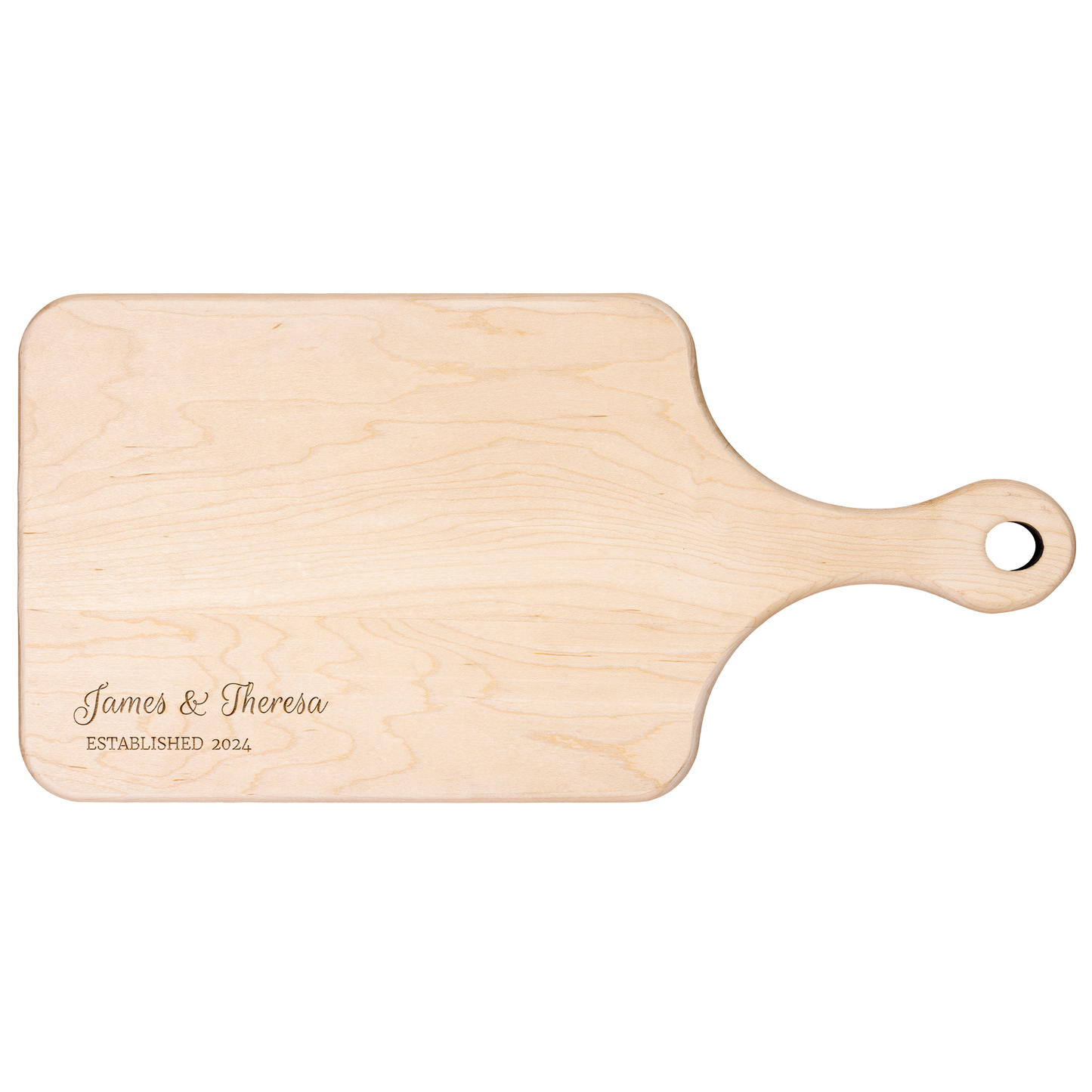 Husband & Wife Hardwood Paddle Cutting Board