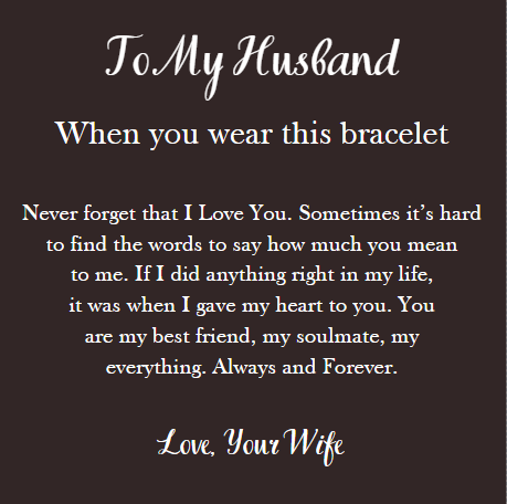 To My Husband | Never Forget That I Love You - Love You Forever Bracelet