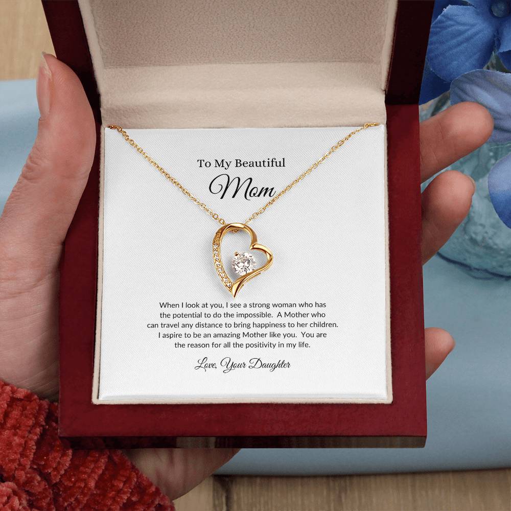 To My Beautiful Mom | I see a Strong Woman - Forever Love Necklace